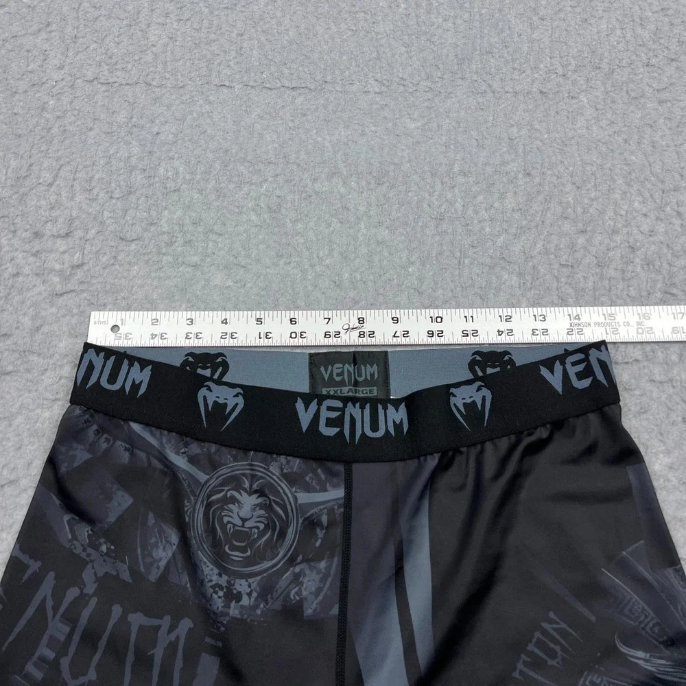Venum Gladiator Spats Men's XXL‎ Black AOP Sporton MMA Pull On Stretch Leggings